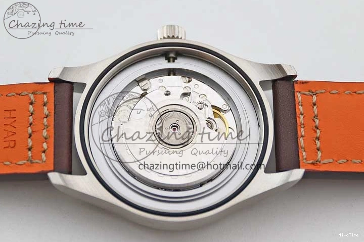 MIROTIME 0413 HighQuality Mark XVIII IW327010 SS M+F 1:1 Best Edition Brown Dial on Brown Leather Strap A 7049